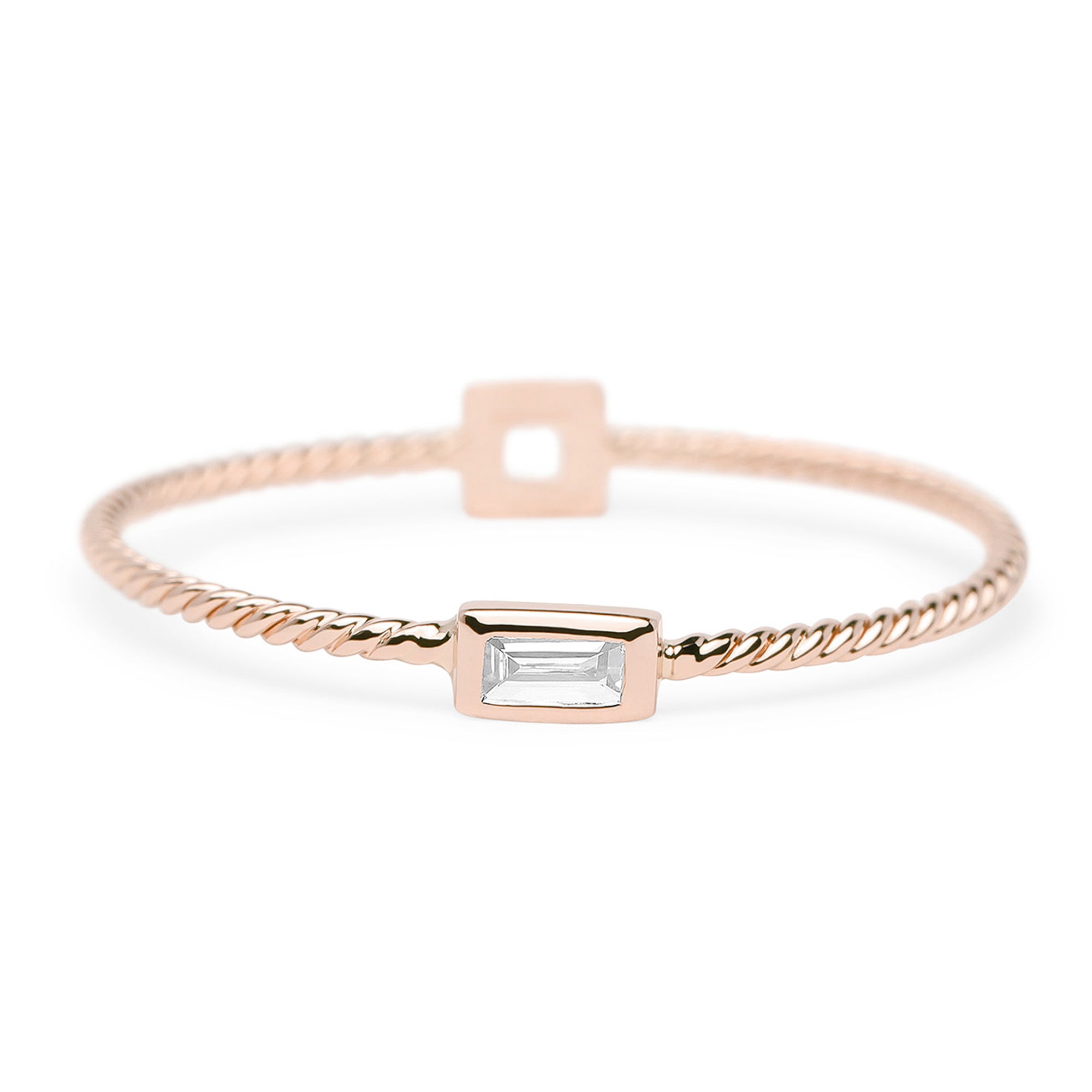 Entwined Baguette Pear Ring